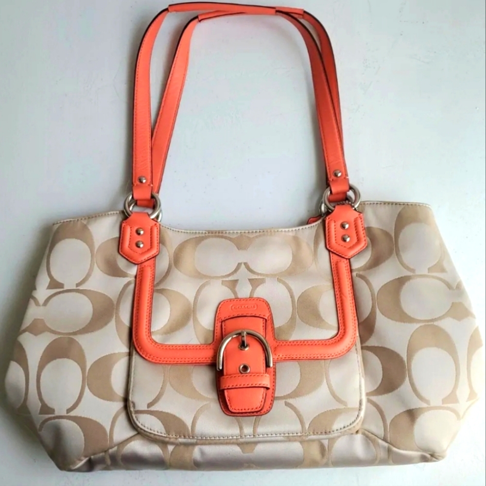 Coach Purse Cream Coral Pink good condition